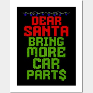 Dear Santa Bring More Car Parts Funny Christmas Xmas Posters and Art